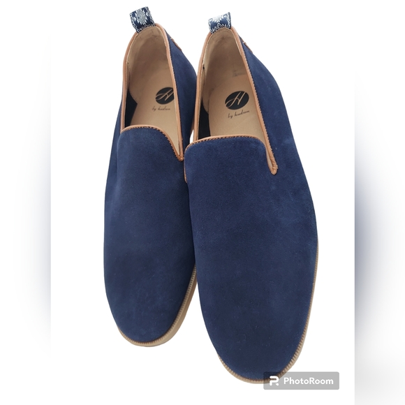 H By Hudson Parker Navy Suede Loafers Men's Size 43 (U.S. 10) - Picture 2 of 12